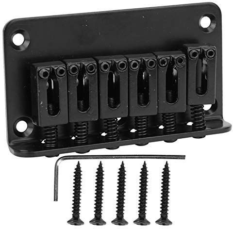 Alomejor Guitar Bridge Langlebige Metall Ausgezeichneter Sound für Kinder E -Gitarren -Teile Accessoires Chrom Silber 78mm (BLACK)