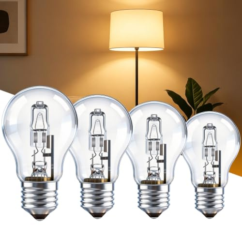 Caldarax Leuchtmittel E27 Dimmbar, 1200LM Warmweiß 2700K, AC 220-240V Classic Klar Birne, Lampe Globe A55 E27 für Kronleuchter, Wandlampe, Tischlampe, 4 Stück