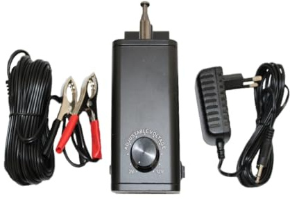 walexo Regelbarer Motor für Spießdreher 3–12V 10W – Inklusive 230V EU-Adapter und 12V Anschlusskabel – Ersatzmotor für Mangal Spießgrill und andere Grillmodelle