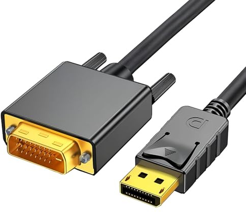 Câble DisplayPort vers DVI, Adaptateur DisplayPort DVI 3 Mètres, Full HD 1080P, Convertisseur DP Mâle vers Mâle avec Connecteurs Plaqués Or, Câble Vidéo Haute Définition Compatible PC Moniteur