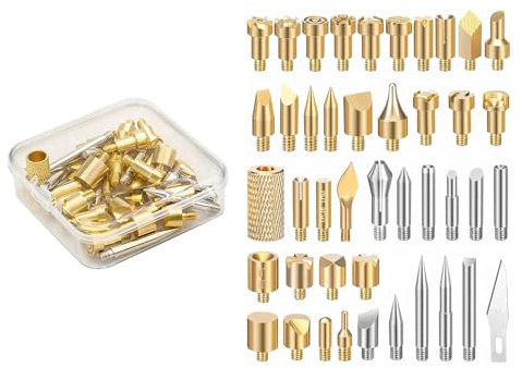 43Pcs Wood Burning Tips Pyrography Tip Set for DIY Crafts Wood Soldering Carving