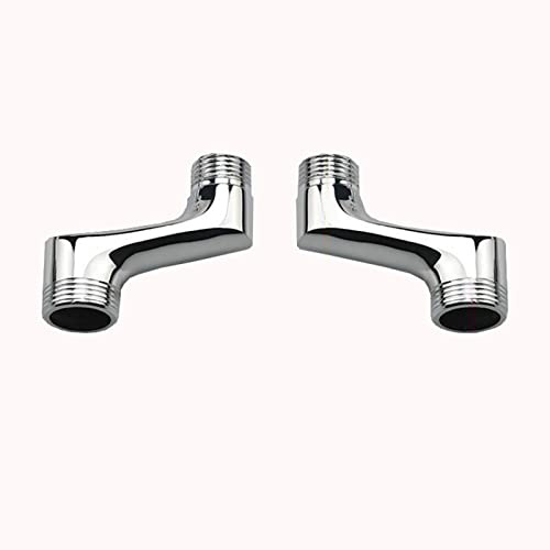 GDMDPTE Mitigeur de Douche Moderne décalé avec raccord G1/2, entraxe de 80 mm, Montage Mural, en cuivre, Adaptateur pour Robinet de Baignoire G1/2/G3/4, tuyaux d'eau Chaude et Froide, Fini