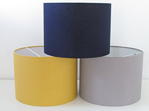 Handmade Linen Textured Fabric Drum Lampshade Lightshade Choice of Colours