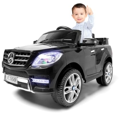 Mercedes ATAA ML350 LICENCEED 12V Voiture électrique Enfants avec Batterie 12v- Noir - Voiture électrique de Marque Officielle, avec lumières, Sons et télécommande pour Parents