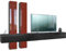 Vladon Wohnwand Moja, Made in Germany, Schwarz matt & Schwarz/Bordeaux Hochglanz - Moderne Anbauwand für Ihr Wohnzimmer (BxHxT) 330 x 204 x 39 cm