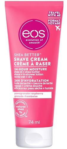 eos Travel Sensitive Skin Women's Shave Cream- Fragrance-Free, Toiletries, Mini Shave Cream, 2.5 fl oz