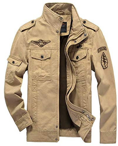 MILASIA Herren Winter Militär Jacke Gefüttert Übergangsjacke mit Stehkragen Blouson Bomberjacke BDU Fliegerjacke Männer Warm Winddicht Windbreaker