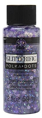 Plaid PE7192 Folk Art Glitterific Polka Dot Acrylic Paint, Lavender, 2 oz.