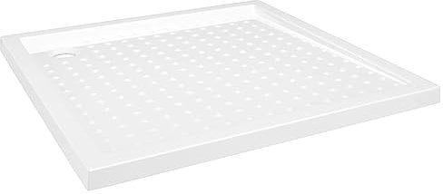 vidaXL Receveur de Douche avec Picots Bac de Douche Base de Douche Salle de Bain Maison Intérieur Anti-rouille Anti-humidité Blanc 80x80x4 cm ABS