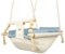 Babyschaukel Kleinkindschaukel Babyliegeschaukel Stoffschaukel Babywippe Wiege (Muster: cremefarben, hellblau)