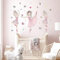 3 Rosa Ballerina Baby Mädchen Wandaufkleber, Giyiprpi Abnehmbar Schöne Ballettmädchen mit Schmetterlings-Wandtattoos, Little Princess Wall Art Decor für Mädchen Schlafzimmer Wohnzimmer Tanzraum