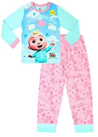 CoComelon Girls Let's all count sheep langes Pyjama-Set, rosa, rose, 92