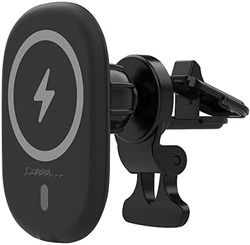 Callstel Halter mit MagSafe: Kfz-Smartphone-Halterung & Ladegerät, MagSafe- und Qi-kompatibel, 15 W (Autohalterung mit, kompatibles Ladegerät, iPad)