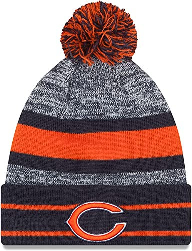 New Era Offizielle NFL-Mütze für Erwachsene, Unisex, Strickmütze mit Bommel, Chicago Bears, Einheitsgr��e