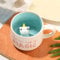 LOZACHE 3D Unicorn Coffee Mug Cup, 12oz Funny Cartoon Animal Handmade Figurine Milk Tea Cup, Xmas Birthday Gifts for Friends Kids Girls Wife Grandma Auntie (Unicorn)