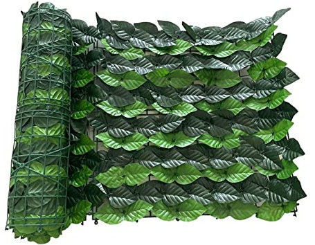 Pomurom Rotolo Siepe Artificiale per Balconi, 0,5m x 1m/ Siepe Finta per Recinzione, Recinzione Giardino Esterno con Foglie di Edera Finta, per Recinzione per Ringhiera Terrazzo Balcone Cortile