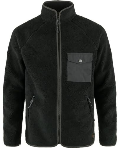 Fjällräven Herren Vardag Pile Fleecejacke, Black/Dark Grey, XXL