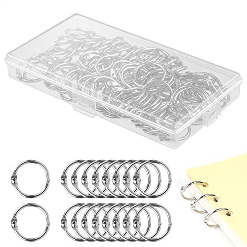 Ailvor Binder Ringe, 100 Stück Buchringe, 20mm Ringbinder, Metall Buchbinderinge Loseblatt Verbinder für Scrapbook, Album, Memo-Ablage, Handwerk, Schlüsselringe (Silber)