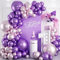 Ghirlanda di palloncini rosa, viola, 100 pezzi, viola, rosa, con metalliche, rosa metallizzata, lilla, per matrimonio, San Valentino, compleanno, anniversario, fidanzamento, addio al nubilato