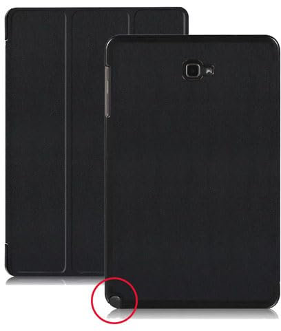 Custodia Flip Cover Ultra Sottile Adatta for Samsung Galaxy 2016 Tab A6 10.1 con Custodia for Tablet S Pen SM-P580 P585 Smart Shell Skin (Color : Black)