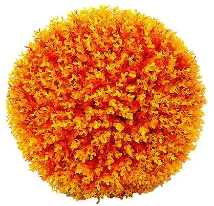 EIOLWJIEO Künstlicher Ball mit realistischem Aussehen und geringem Wartungsaufwand. Breiter Anwendungsbereich: Deko Kugeln aus künstlichem Buchsbaum aus Kunststoff, orange 35cm