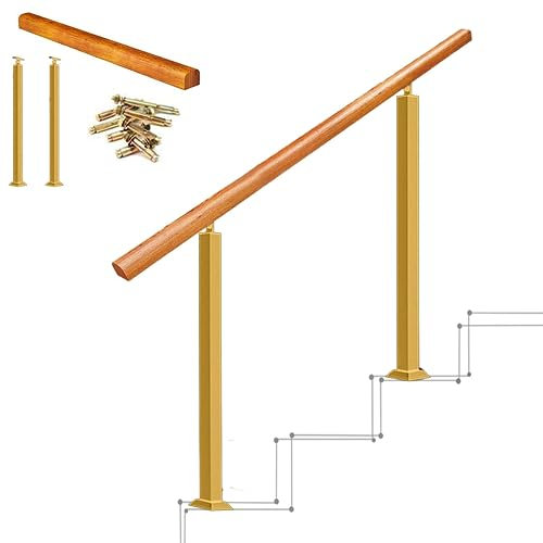 Pasamanos Escalera, Barandilla de 2 o 3 Escalones, Pasamanos Flexible para Porche Frontal con Kit De Instalación, para Escalones de Concreto O Escaleras de Madera ( Color : H-85CM/33.4in , Size : L-15
