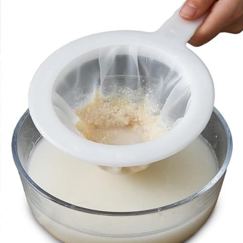 Kitchen Ultra-fine Mesh Strainer, 400 Mesh Plastic Household Food Filter Net with Handle Hook for Seedless Jam, Flour, Yoghurt, Soy Milk Device