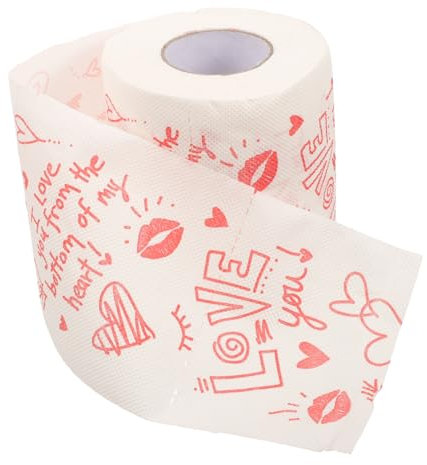 ULTECHNOVO 1 Rolle Bedrucktes Papier Tuch Lustiges Toilettenpapier Zum Valentinstag Badetücher, Toilettenpapier Papierhandtuchrollen Dekoratives Braune Papierhandtücher Zubehör Hochzeit