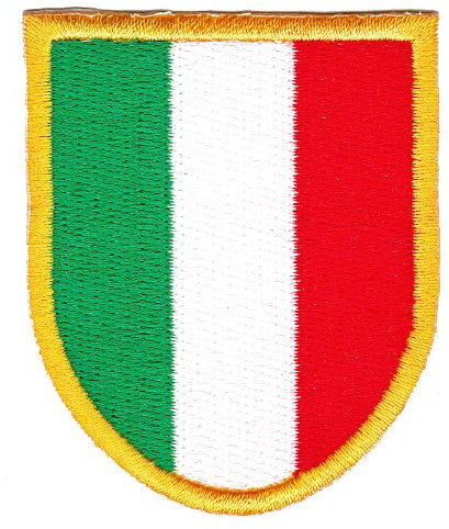 Italien Wappen Flagge Aufnäher zum aufbügeln oder aufnähen Bügelbild Aufbügler für Kleidung gestickter Bügelpatch Applikation Patch Größe 5,2 x 6,3 cm