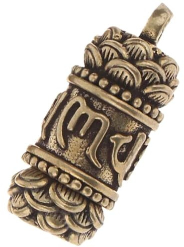 Luxylei Bouteille De Bouddha Creuse en Laiton, Cylindre Sutra Pendentif, Porte-clés Fait À Main, Boîte Vintage, Conteneur De Bouteille, Porte-clés, Étui