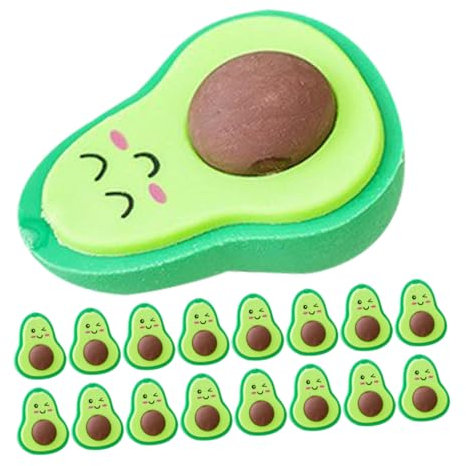 HAPINARY 20stücke Tragbare Radiergummis Cartoon Avocado Form Bleistift Radiergummi Zeichenradiergummi Für Zuhause Büro Party Geschenk Gemischter Stil