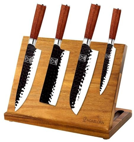 Chefhoablorn Magnetischer Messerhalter für die Küche, Messer Magnetstreifen, Kein Bohren erforderlich, Holz Magnetischer Messerhalter für die Küche (Messer nicht enthalten)