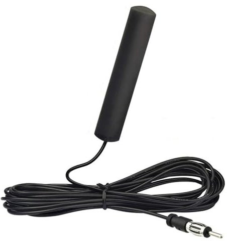 Radio Antenna for Cars, Trucks, RV, SUV -AM FM Radio Antenna, Hidden Windshield Antenna with DIN Plug, Adhesive Mount Hidden Patch Antenna for Vehicle Car Truck Stereo Receiver Player Amplifier