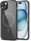 Svanove for iPhone 15 Plus Case Clear Compatible with Magsafe, Transparent Magnetic Magnet Mag Case, Cute Slim Thin Silicone Grip & Shockproof Camera Cover Drop Protection Bumper, Black