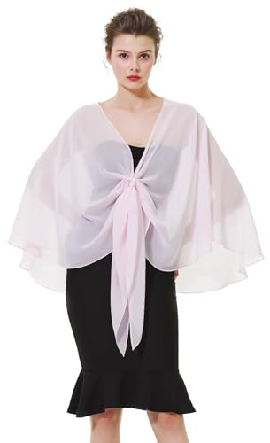 BEAUTELICATE Scialle Stola di Chiffon Donna Elegante Sciarpe Coprispalle CerimoniaDonna Estivo per Matrimonio Sposa Festa