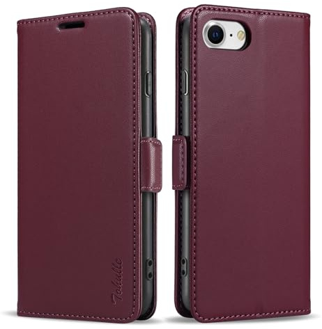 TOHULLE Wallet Case for iPhone 8 Plus iPhone 7 Plus, RFID Blocking Card Holder Kickstand Magnetic Closure Flip Case Premium PU Leather Protective Phone Case Cover for iPhone 7 Plus/8 Plus - Red