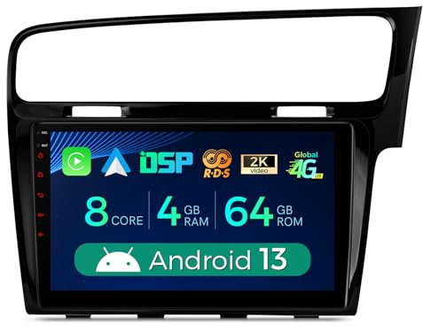 XTRONS 10.1 Android 14 Car Stereo 4+64GB Radio Player for VW Golf 7 (2013-2017), Built-in AKM DSP 4G Wireless CarAuto Play GPS Navigation RDS Radio Bluetooth WiFi, Optional AHD CAM TPMS DAB+