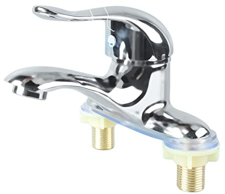 Basin Mixer Tap, 2 Hole Bathroom Sink Tap with Single Handle Hot and Cold Control, Zinc Alloy Centerset Lavatory Faucet with Adjustable Temperature for Home Hotel