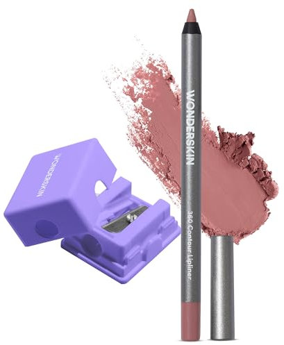 Wonderskin 360 Contour Lipliner Pencil with Sharpener - Long Lasting, Sharpenable Lipliner, Waterproof & Transfer-Proof Nude Lip Pencil (Blush)