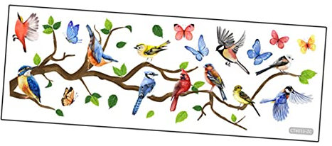 Zerodeko Wandtattoo Baumzweig Vogel - Papagei Wohndeko - Abziehen Und Aufkleben Aufkleber Für Kinderzimmer