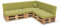 POKAR Palettenkissen Palettenauflagen mit abnehmbarem Bezug Palettenmöbel Palettensofa 8er Set: Sitzkissen 120x80 + Rückenlehne 120x40, Limette