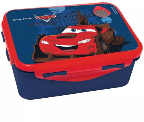 Disney Lonchera de plástico con inserto y clip de bloqueo, lonchera de regalo para niños, apta para microondas