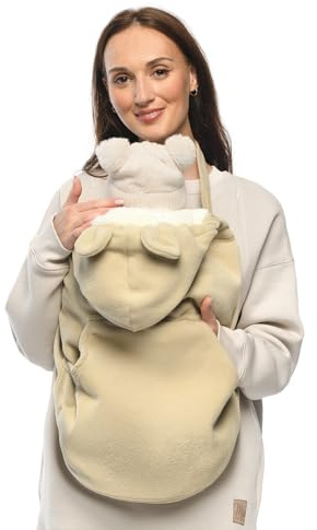 Mija - Tragecover, Universal Bezug für Baby Carrier/Tragetücher/Cape 4023 (Beige/Weiß)