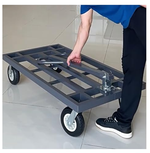 GSACLKES Warenwagen, Heavyduty Plattform Warenwagen Mit 180 ° Drehu& Klappgriff Für Einfachen Transport Im Lagerkonstruktiond Movingrobust & Vielseitige Utility Trolley/51 * 31,5 Zoll