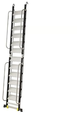 Tragbare Dachbodentreppe mit Handläufen und Haken, klappbare, bodenmontierte Dachbodentreppe for den Innen- und Außenbereich