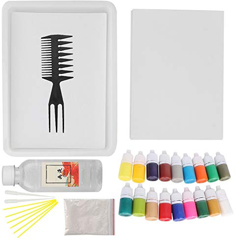 CHEOTIME Wassermarmorierungs-Farbset, Kunst und Handwerk für Mädchen und Jungen, Aquarell-Ebru-Starter-Set, Kunst des Malens auf Marmorierung, Malerei, Tusche, Farbset, Ideen, Weih (Geschenkbox im