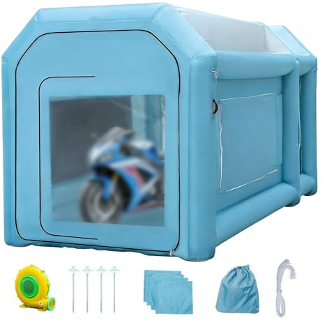XNXYSMKJ Cabine de Peinture Gonflable avec système de Filtration d;air, Tente d;aérographe pour Garage, Atelier de Peinture Automobile et Moto.