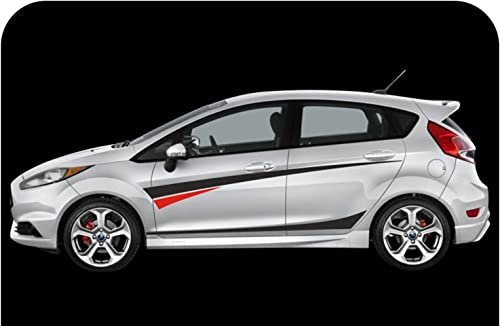 Grafik Set Aufkleber Streifen Auto Aufkleber Racing Rally Tuning Stickers (SCHWARZ)