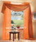 Gardinen Set, 2 x Schlaufenschal Voile, transparent, 245x140, Orange, 1 x Voile Querbehang, Freihanddeko, 140x600, Terrakotta, 61000560