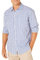 Amazon Essentials Men's Regular-Fit Long-Sleeve Casual Poplin Shirt, Blue Checks, L